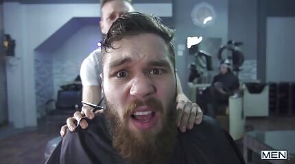 Frisky Barbershop dick suckin and behind bashing