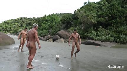 Naked muscular football