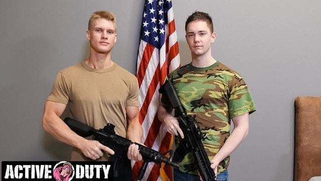 Army Cadet Sucks Cock For The First Time